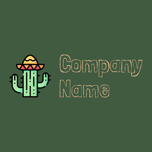 Cactus logo on a Grey-Asparagus background - Viaggi & Alberghi