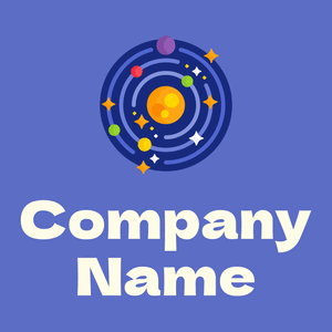 Solar system logo on a Havelock Blue background - Abstrato