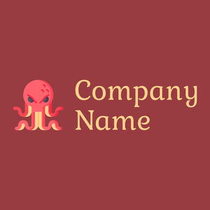 Octopus logo on a Mexican Red background - Dieren/huisdieren