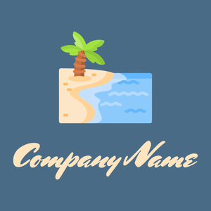 Beach logo on a Wedgewood background - Abstracto