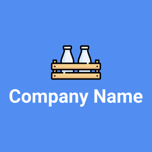 Milk logo on a Cornflower Blue background - Agricultura