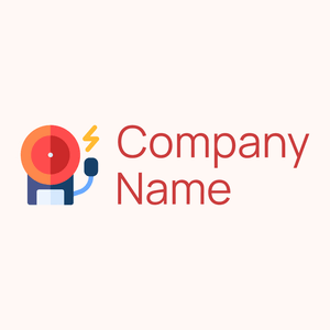 Fire alarm logo on a Seashell background - Seguridad