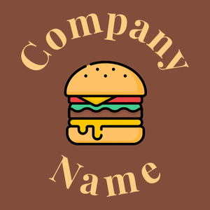 Cheese burger logo on a brown background - Food & Drink