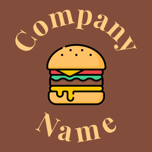 Cheese burger logo on a brown background - Comida & Bebida