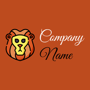 Lion logo on a Chocolate background - Animais e Pets