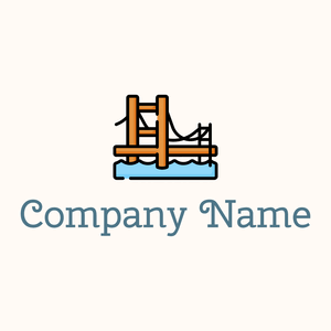 Bridge logo on a beige background - Abstracto