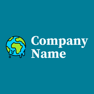 Global warming logo on a Eastern Blue background - Sommario