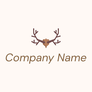 Deer horns logo on a beige background - Tiere & Haustiere