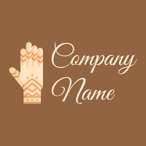 Henna painted hand logo on a Rope background - Religion et spiritualité