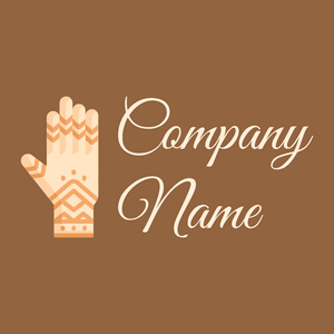 Henna painted hand logo on a Rope background - Religione
