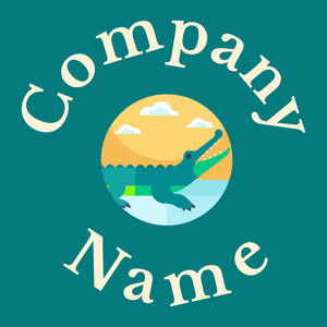 Crocodile logo on a Teal background - Tiere & Haustiere