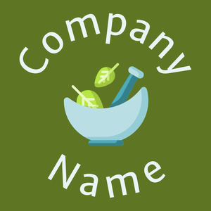 Herbal logo on a Fiji Green background - Fiori
