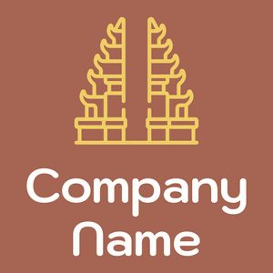 Lempuyang temple logo on a Sante Fe background - Abstrait