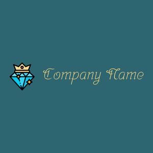 Diamond logo on a Blumine background - Abstrait