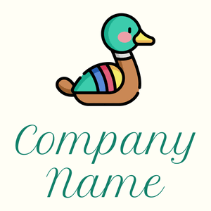 Green Duck on a Ivory background - Tiere & Haustiere