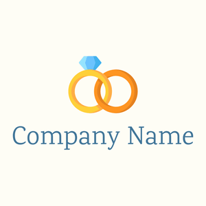 Wedding rings logo on a Floral White background - Abstrakt