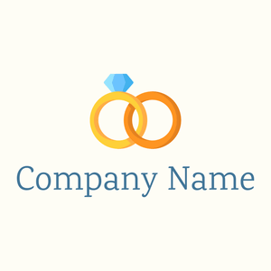 Wedding rings logo on a Floral White background - Abstrait