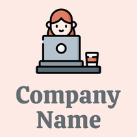 Digital nomad logo on a Misty Rose background - Internet
