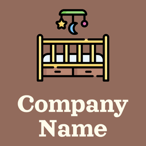 Baby crib logo on a Beaver background - Niños & Guardería