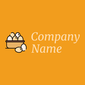 Eggs logo on a Carrot Orange background - Agricultura