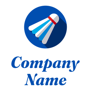 Rounded Blue Badminton on a White background - Domaine sportif