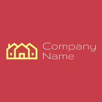 Houses logo on a Mahogany background - Bienes raices & Hipoteca
