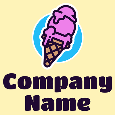 Logotipo cono helado rosa - Alimentos & Bebidas Logotipo