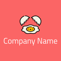 Egg logo on a Bittersweet background - Agricultura