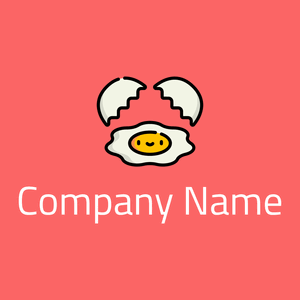 Egg logo on a Bittersweet background - Agricultura