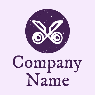 A pair of scissors logo on a purple background - Moda & Belleza