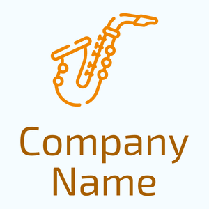 Orange Saxophone logo on a Alice Blue background - Arte & Entretenimiento