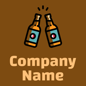 Beer logo on a Raw Umber background - Cibo & Bevande