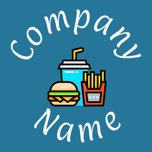 Fast food logo on a blue background - Alimentos & Bebidas
