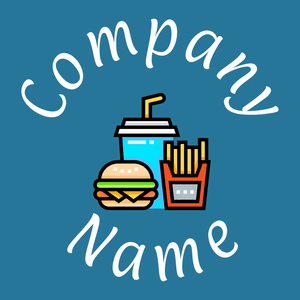 Fast food logo on a blue background - Comida & Bebida