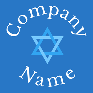 Hebrew logo on a Cerulean Blue background - Religion et spiritualité