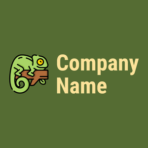 Wild Willow Chameleon on a Dark Olive Green background - Animais e Pets