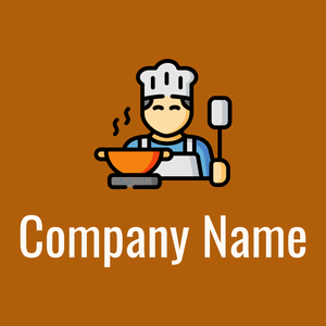 Cooking logo on a Rust background - Alimentos & Bebidas
