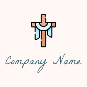 Cross logo on a Seashell background - Religión