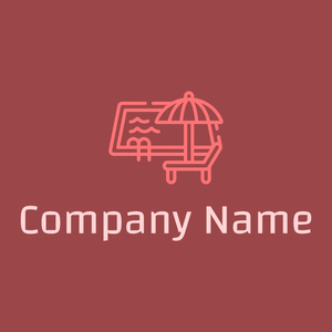 Swimming pool logo on a Roof Terracotta background - Jeux & Loisirs