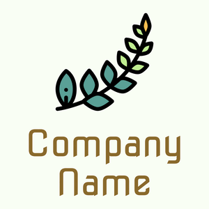 Leaf logo on a Ivory background - Floral