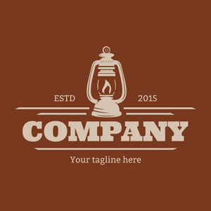 Retro lantern logo on brown background - Juegos & Entretenimiento