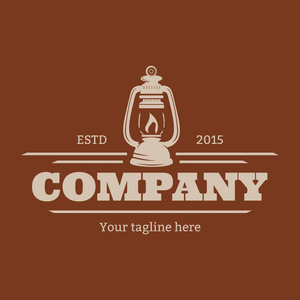 Retro lantern logo on brown background - Umwelt & Natur