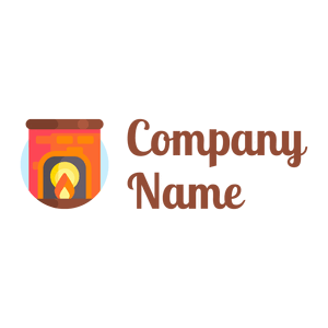 Burnt Orange Fireplace on a White background - Móveis