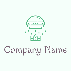 Spaceship logo on a Mint Cream background - Kinder & Kinderbetreuung