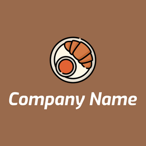 Croissant logo on a Dark Tan background - Cibo & Bevande