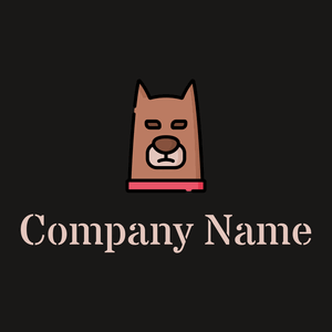 Dog logo on a Bokara Grey background - Tiere & Haustiere