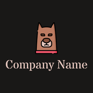 Dog logo on a Bokara Grey background - Animaux & Animaux de compagnie