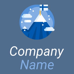 Mountain logo on a Wedgewood background - Reizen & Hotel