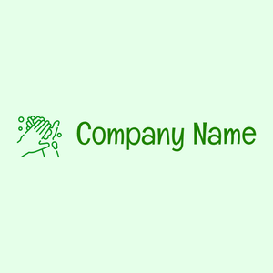Washing hands logo on a Honeydew background - Reinigung & Wartung