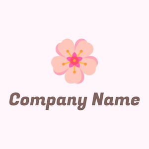 Pink Cherry blossom logo on a Lavender background - Floral